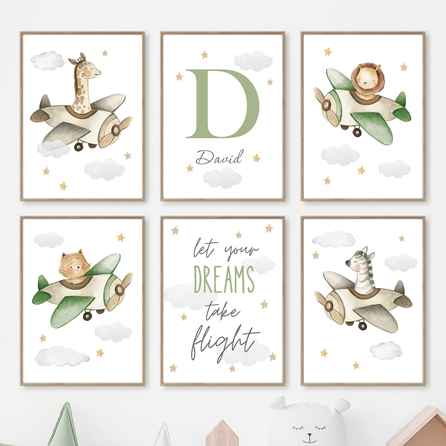 Baby Nursery Giraffe - Airplane Lion Giraffe Tiger Zebra Nursery