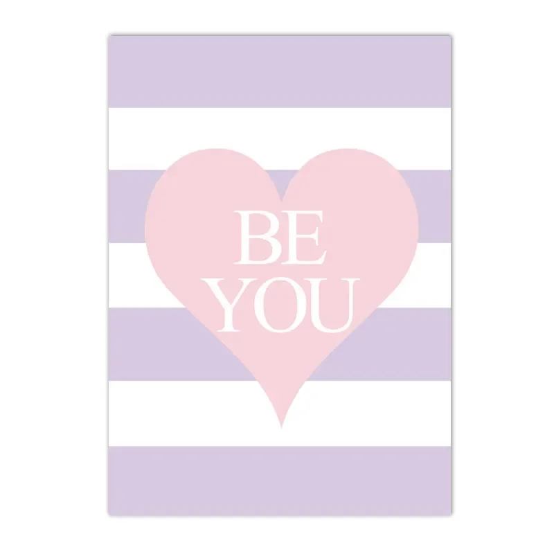 Baby Nursery Prints - Pink Unicorn Rainbow Love Heart Quotes
