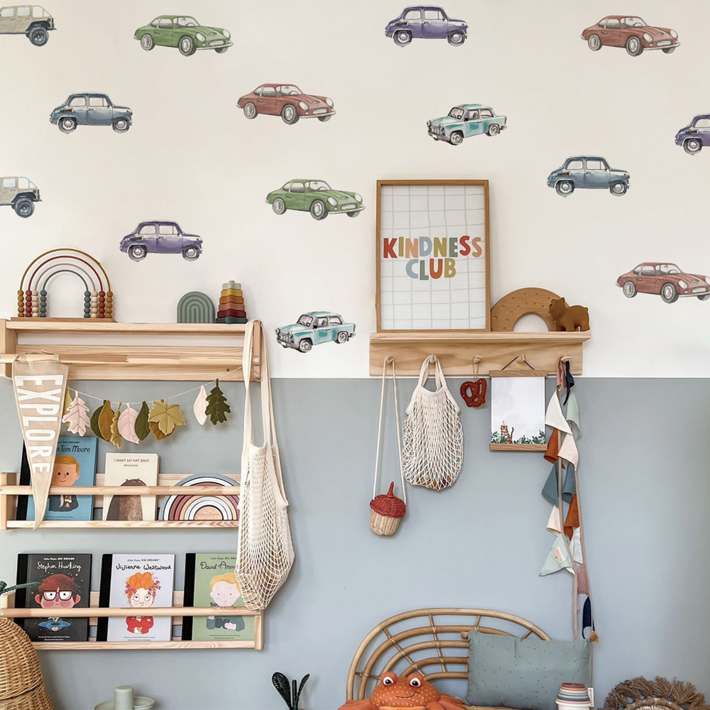 Baby Nursery Wall Decals - Cartoon Kids Transport Car Truck Wall
