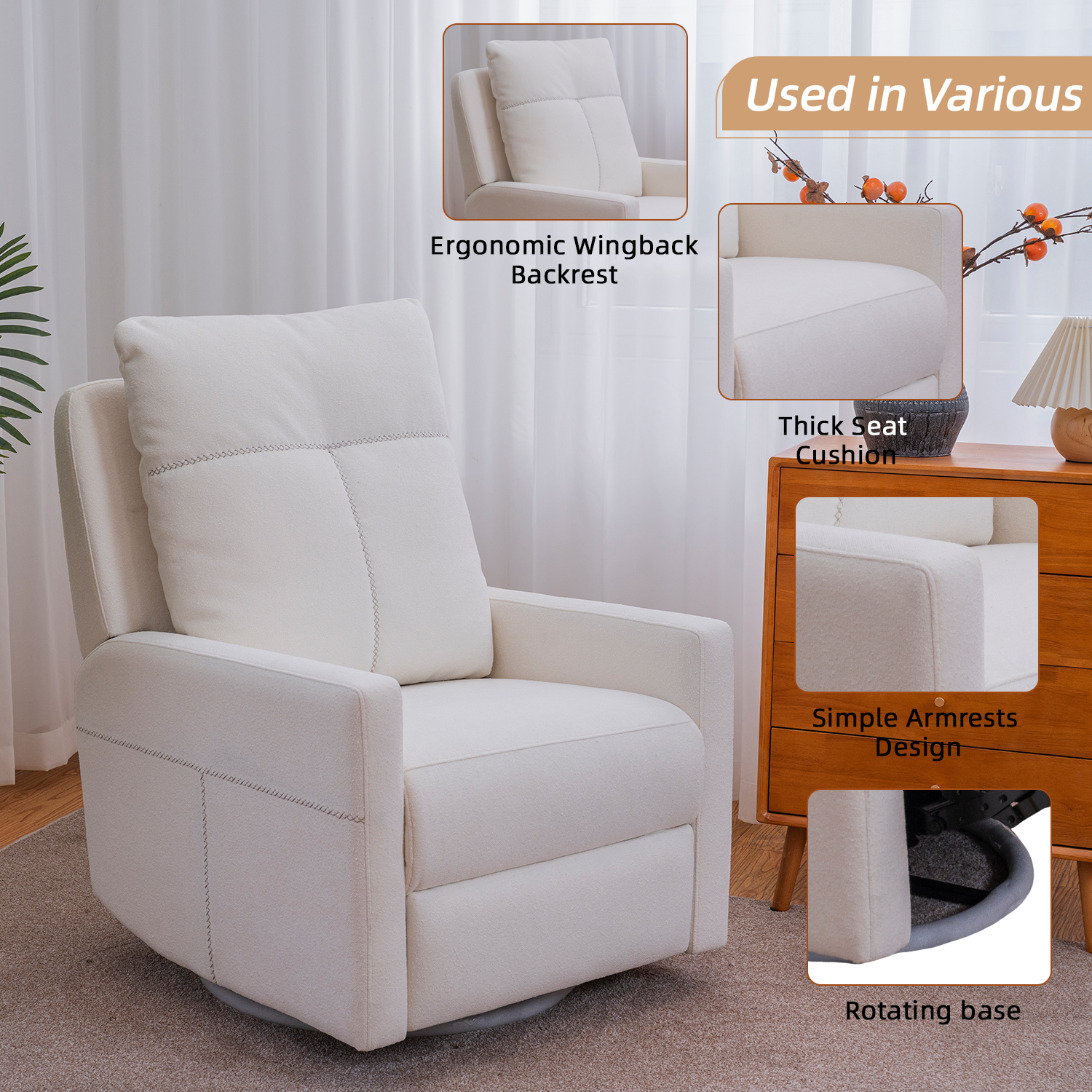 Baby Nursery Glider Recliner - Swivel Glider Recliner Chair Manual Nursery