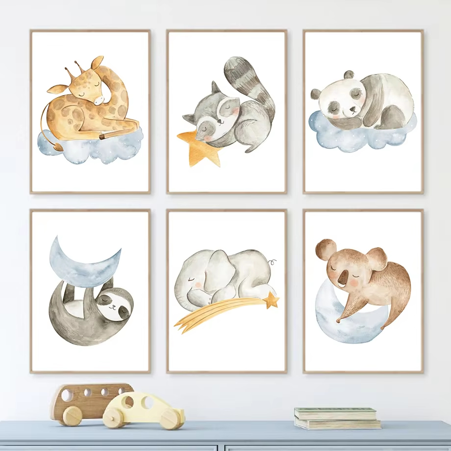 Baby Nursery Giraffe - Giraffe Raccoon Panda Sloth Nursery Wall