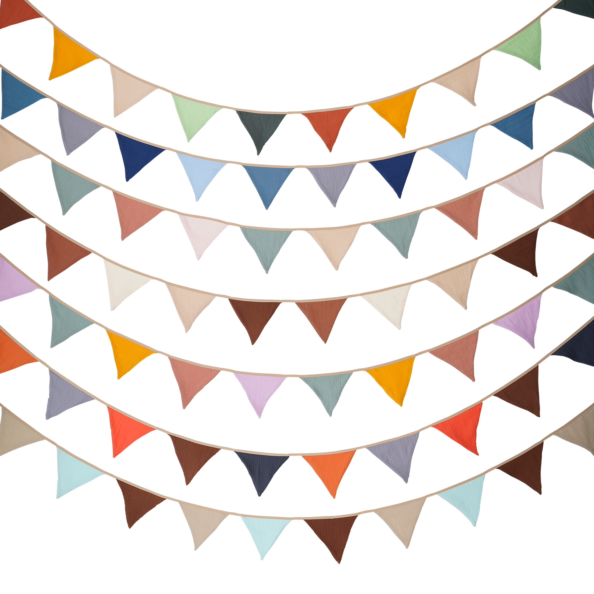 Baby Nursery Fabric - 2.6M Nursery Fabric Bunting 10 Triangle