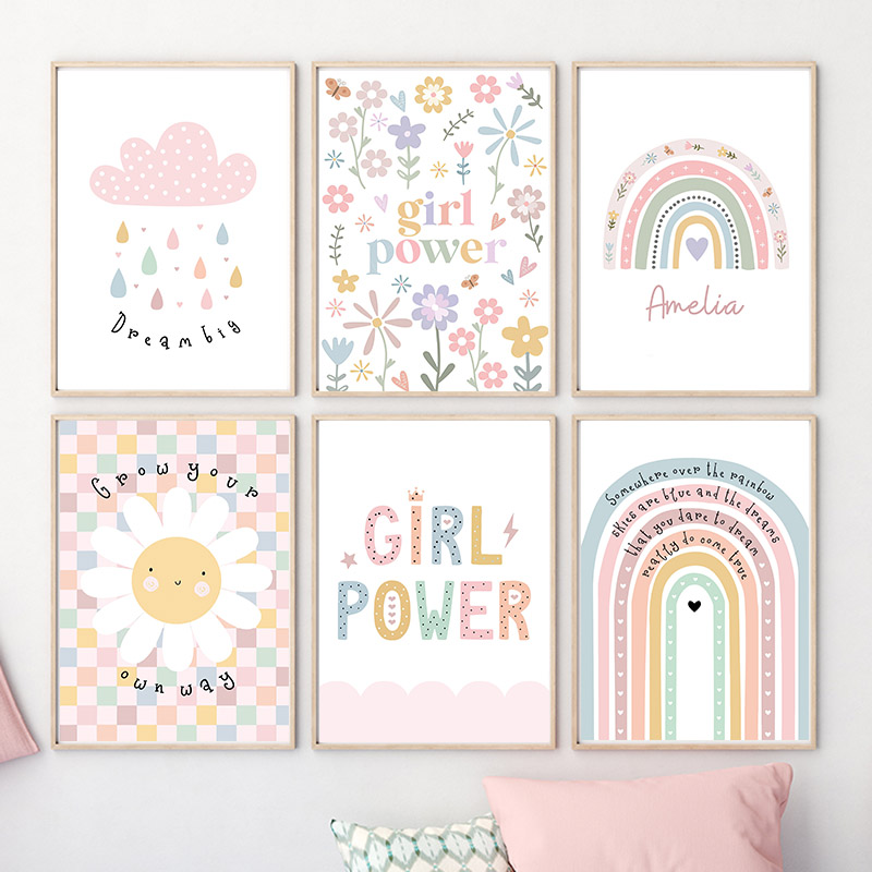 Baby Nursery Fabric - Sun Flower Rainbow Cloud Heart Nursery