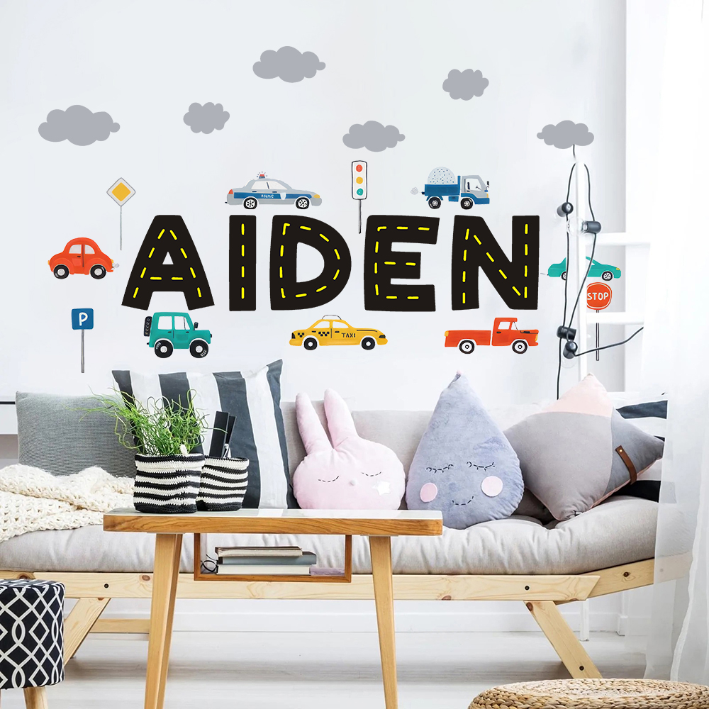 Custom Name Construction Vehic - đánh giá và giá Baby Nursery Wall Decals