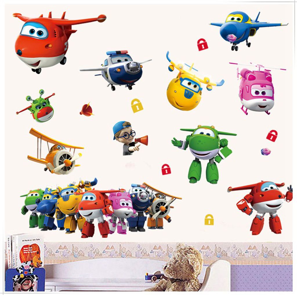 Hot Cartoon Super Wings Deform - đánh giá và giá Baby Nursery Wall Decals