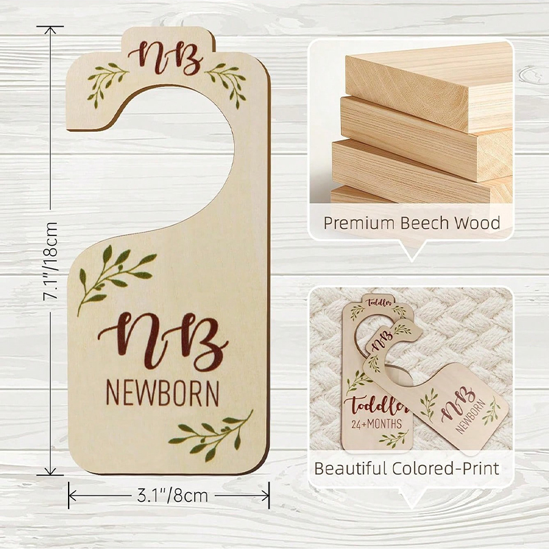 7Pcs Wooden Baby Clothes Size  - đánh giá và giá Baby Nursery Gender Neutral