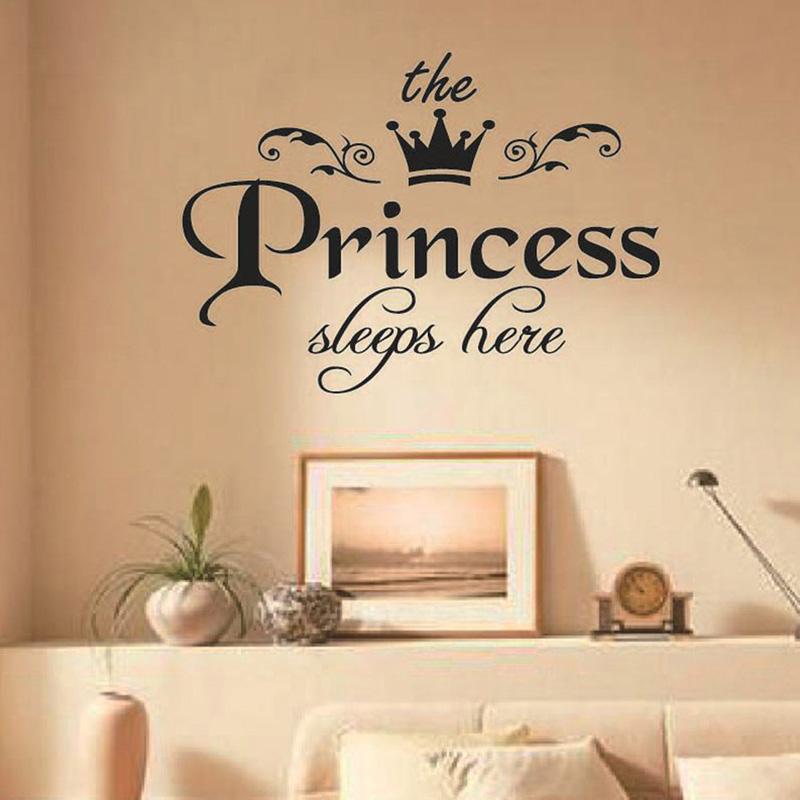 The Princess Sleeps Here Wall  - đánh giá và giá Baby Nursery Wallpaper Girl