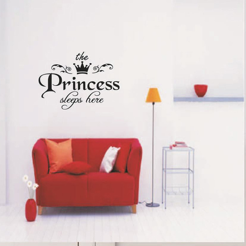 The Princess Sleeps Here Wall  - đánh giá và giá Baby Nursery Wallpaper Girl