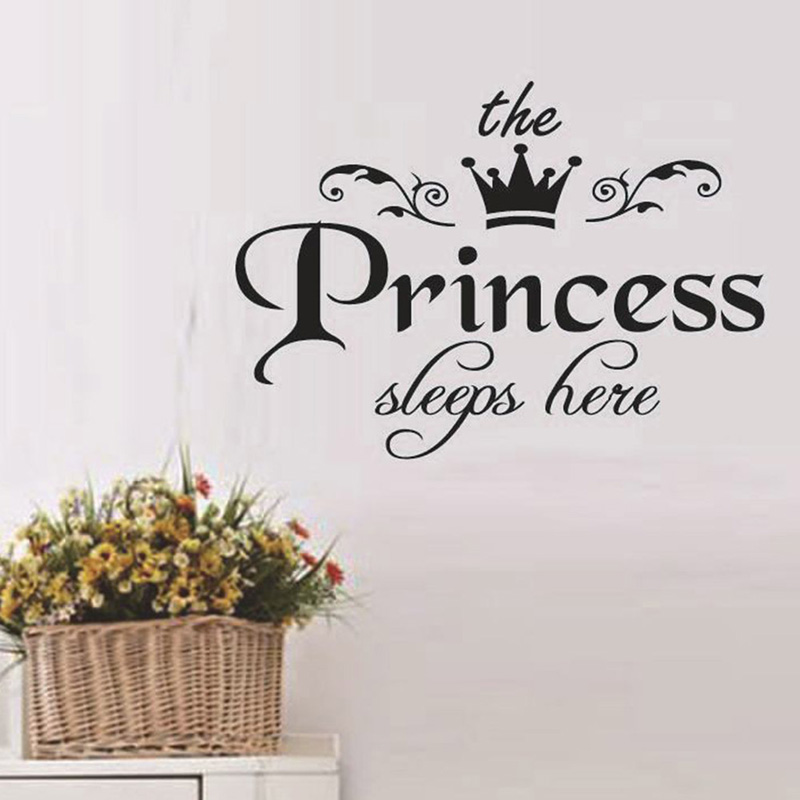 The Princess Sleeps Here Wall  - đánh giá và giá Baby Nursery Wallpaper Girl