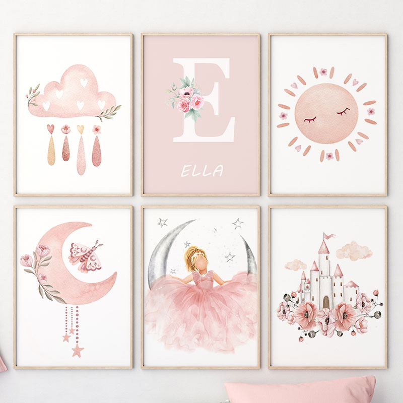 Pink Angel Girl Sun Moon Cloud - đánh giá và giá Baby Nursery Fabric