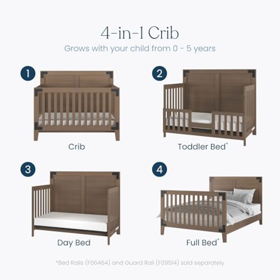 Lucas Design 4-in-1 Convertibl - đánh giá và giá Convertible Crib Set