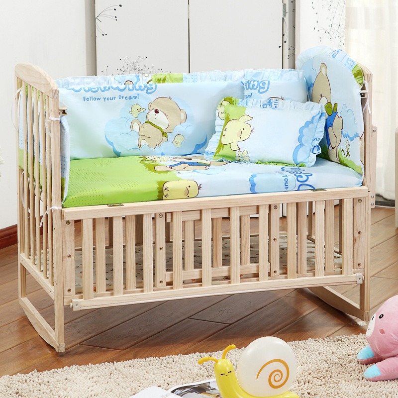 6Pcs Cartoon Infant Newborn Ba - đánh giá và giá Convertible Crib Set