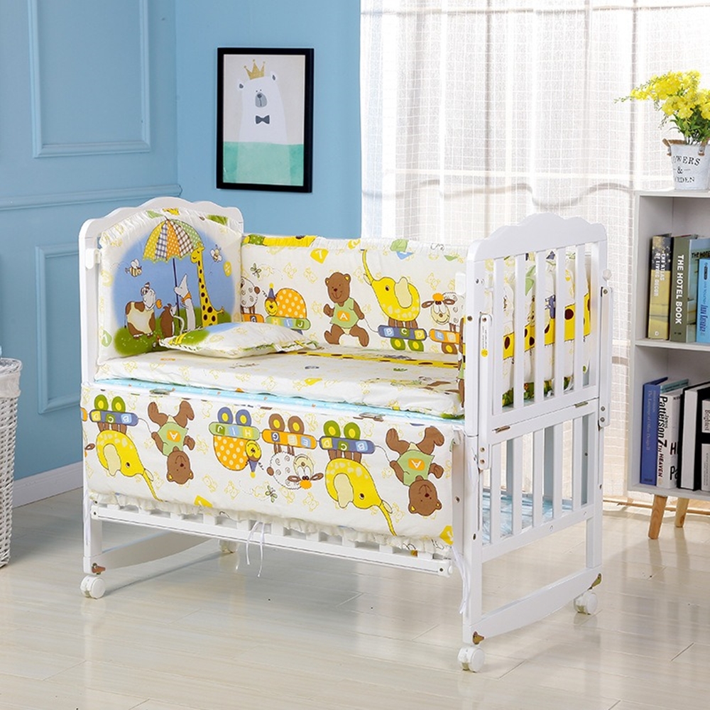 6Pcs Cartoon Infant Newborn Ba - đánh giá và giá Convertible Crib Set