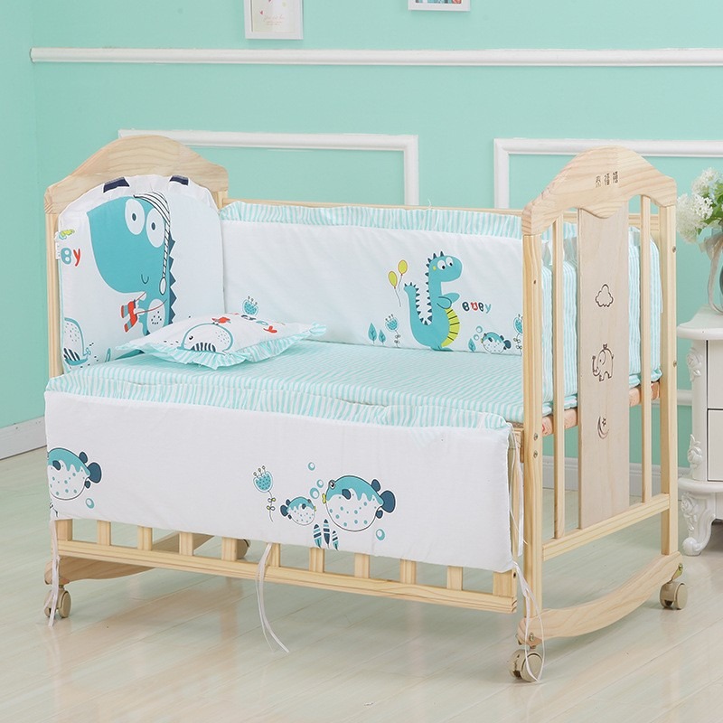 6Pcs Cartoon Infant Newborn Ba - đánh giá và giá Convertible Crib Set