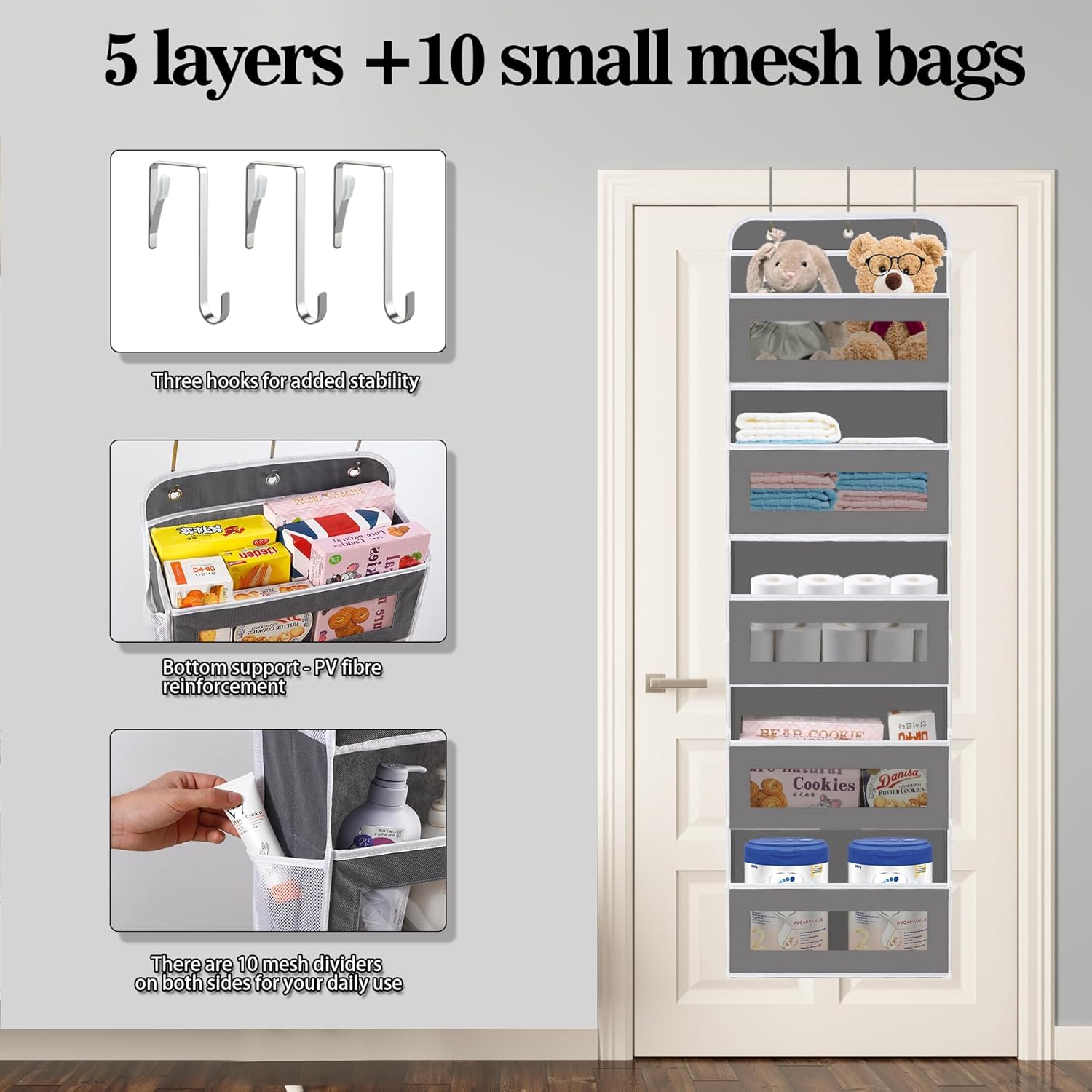 Over Door Organizer, 5 Shelves - đánh giá và giá Baby Nursery Images Free
