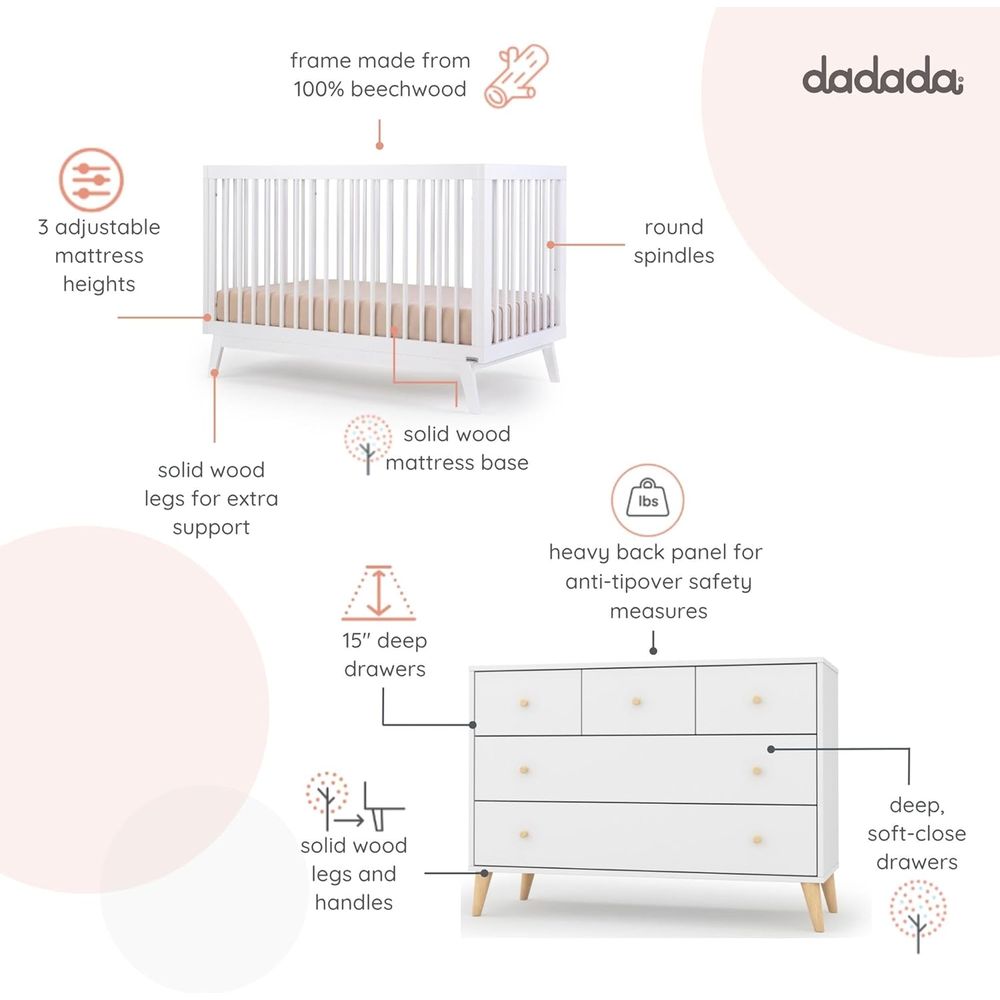Baby Harmony Nursery Set, urni - đánh giá và giá Convertible Crib Set