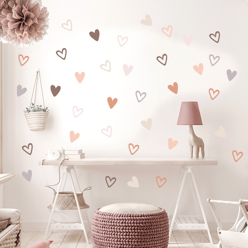36Pcs Boho Hearts Wall Sticker - đánh giá và giá Baby Nursery Wallpaper Girl