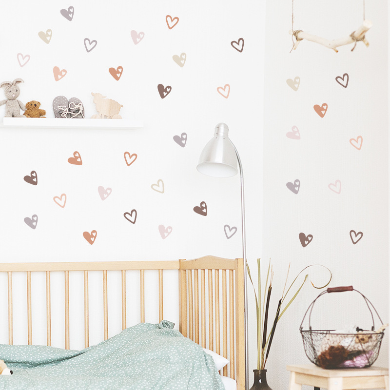 36Pcs Boho Hearts Wall Sticker - đánh giá và giá Baby Nursery Wallpaper Girl