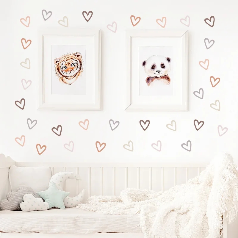 36Pcs Boho Hearts Wall Sticker - đánh giá và giá Baby Nursery Wallpaper Girl