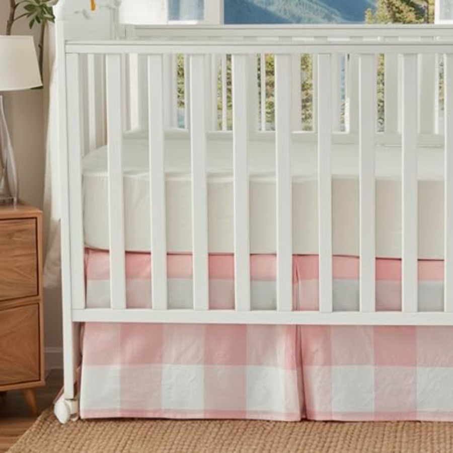 Crib Skirt Gingham Tailored Ba - đánh giá và giá Baby Nursery Gender Neutral