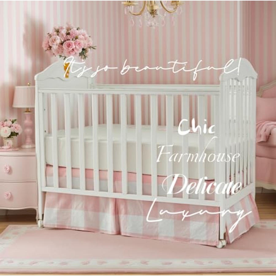 Crib Skirt Gingham Tailored Ba - đánh giá và giá Baby Nursery Gender Neutral