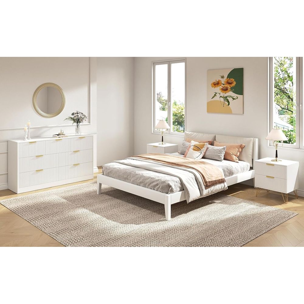 3-Piece Bedroom Set with 2-Dra - đánh giá và giá Drawer Dresser White