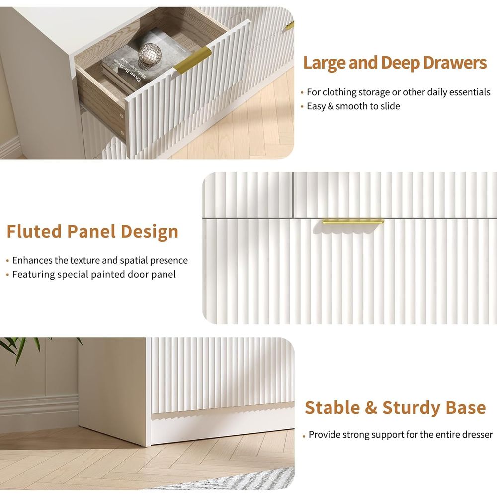 3-Piece Bedroom Set with 2-Dra - đánh giá và giá Drawer Dresser White