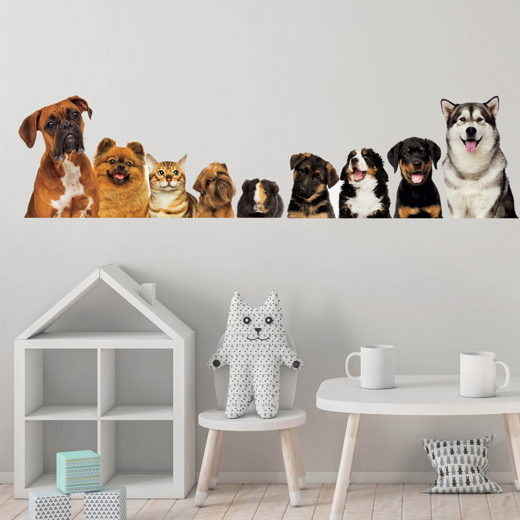 C30# 9 Cute Cats And Dogs Wall - đánh giá và giá Baby Nursery Wall Decals
