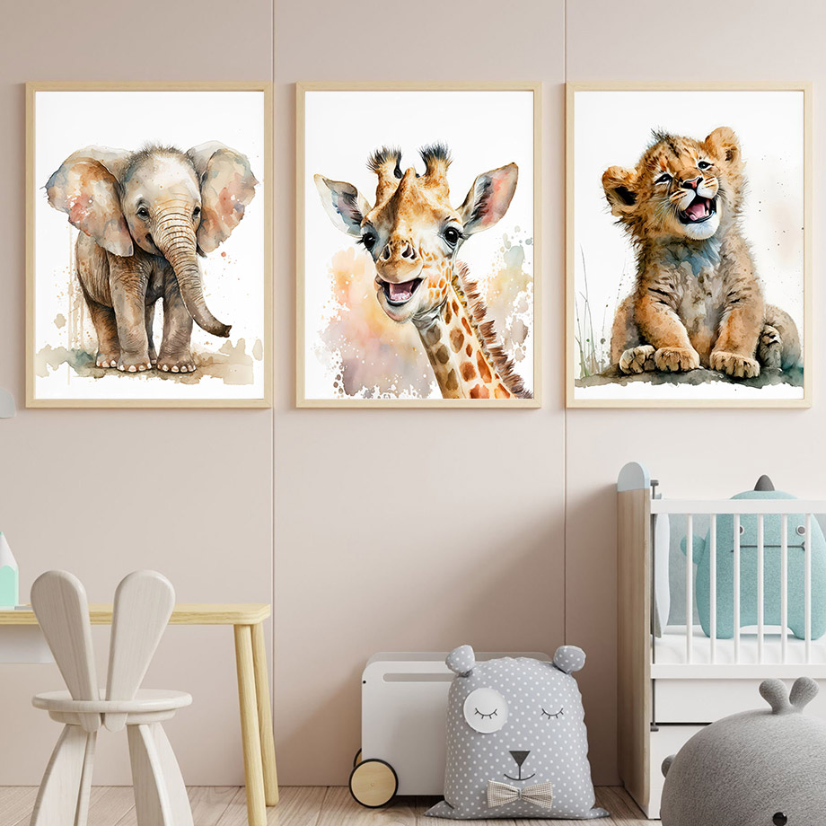 Elephant Giraffe Lion Tiger Ze - đánh giá và giá Baby Nursery Giraffe