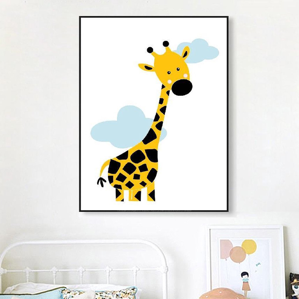 Cartoon Animal Posters Yellow  - đánh giá và giá Baby Nursery Yellow Walls