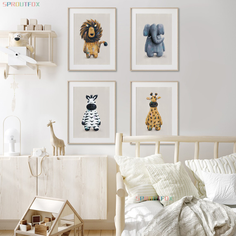 Giraffe, Lions, Elephant Canva - đánh giá và giá Baby Nursery Giraffe