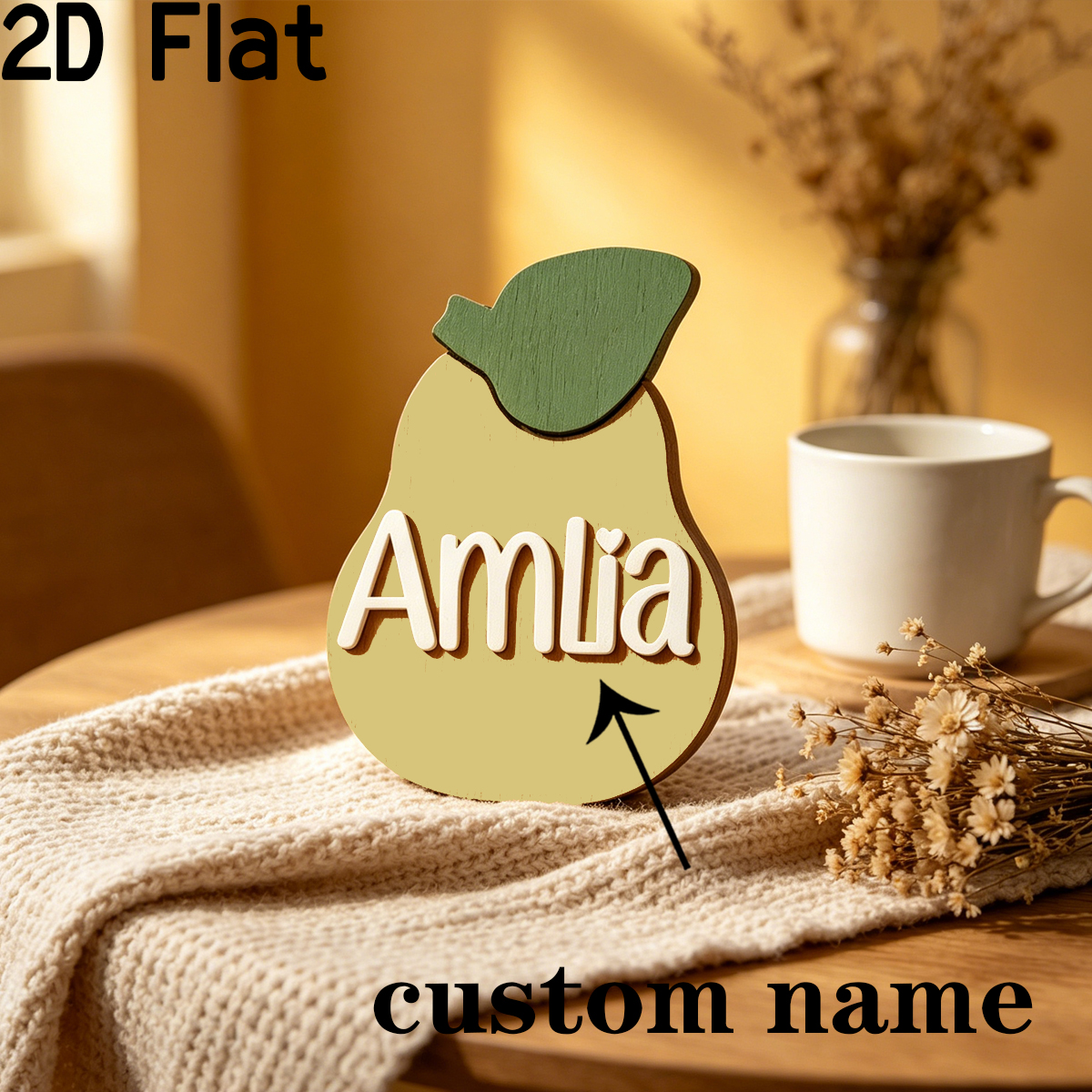 1Pc Custom Yellow Pear Wooden  - đánh giá và giá Baby Nursery Yellow Walls