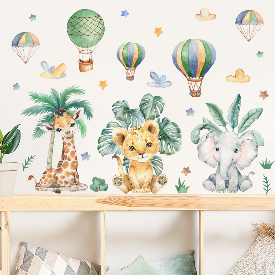 Cartoon Jungle Animals Leaves  - đánh giá và giá Baby Nursery Giraffe
