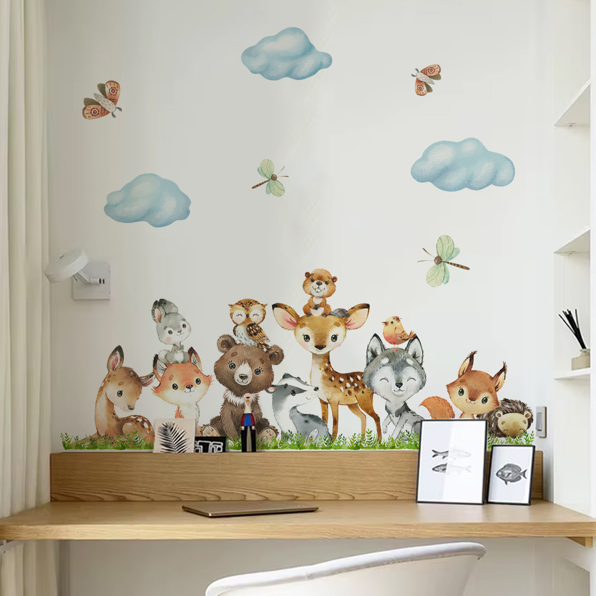 Cartoon Jungle Animals Leaves  - đánh giá và giá Baby Nursery Giraffe
