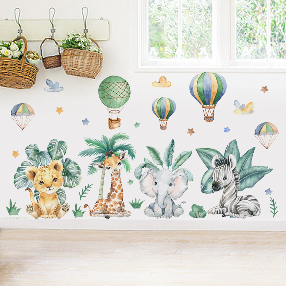 Cartoon Jungle Animals Leaves  - đánh giá và giá Baby Nursery Giraffe