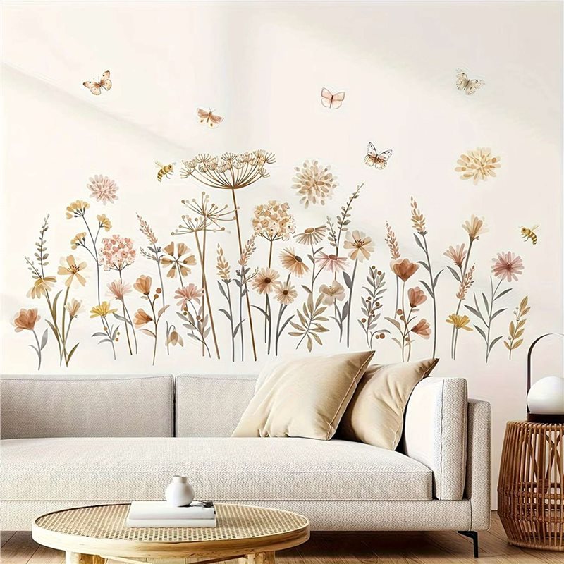 【EFFICIENT 】2X Boho Flower Wal - đánh giá và giá Baby Nursery Wallpaper Girl