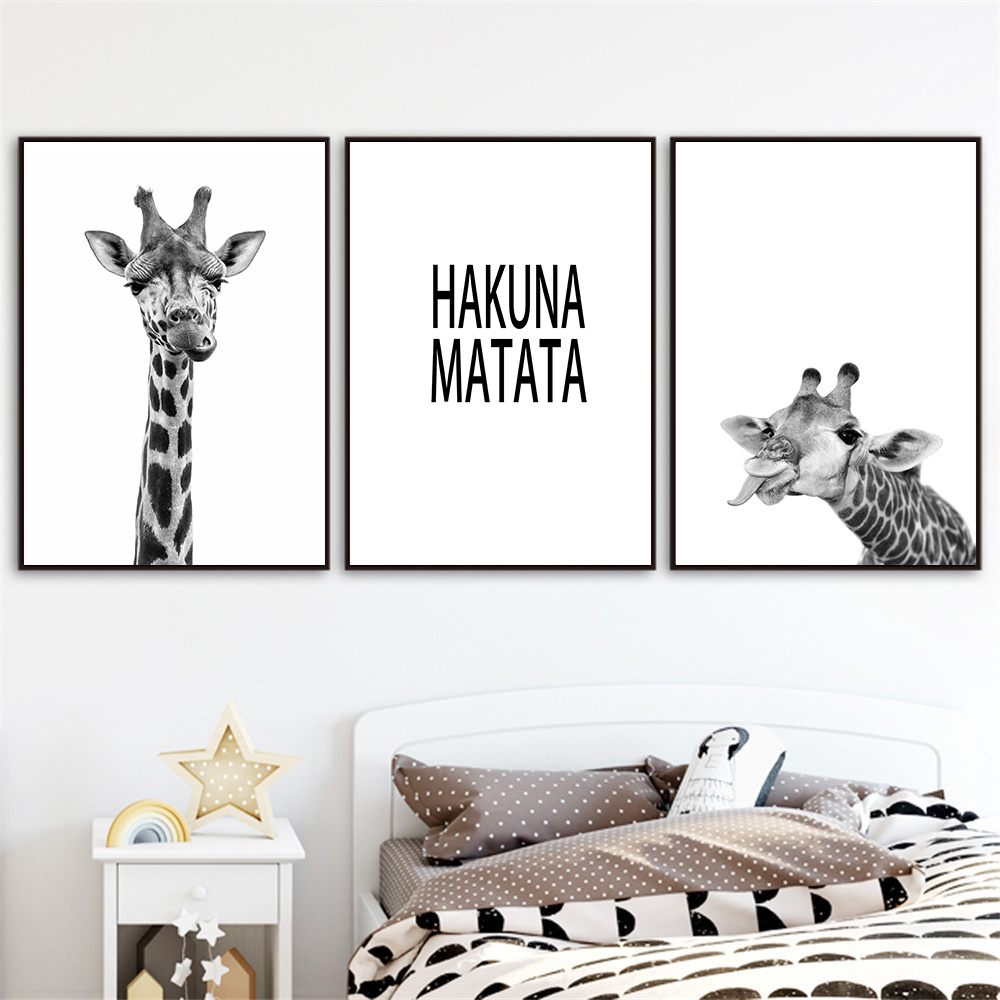 Black And White Giraffe Canvas - đánh giá và giá Baby Nursery Giraffe