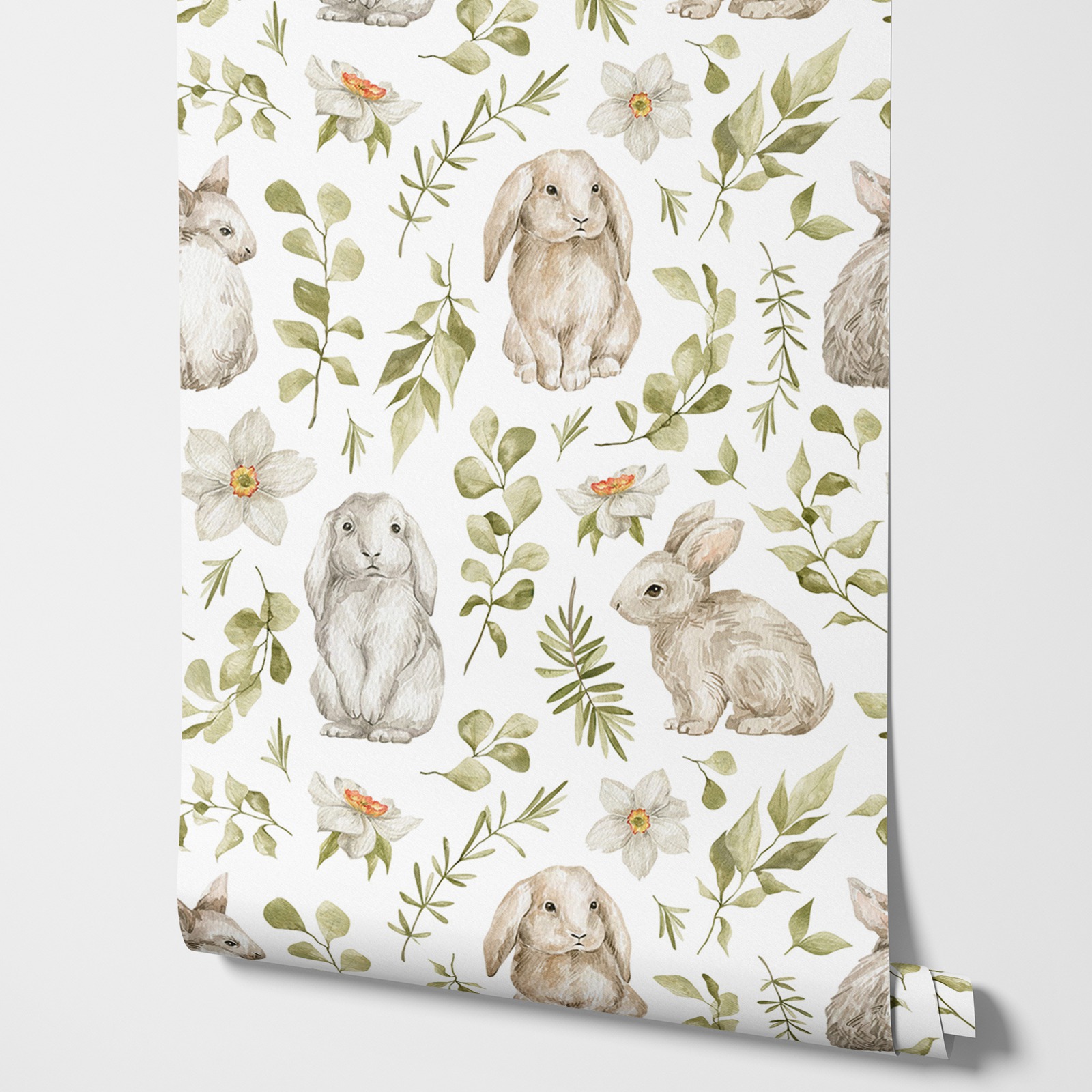 Bunny Wallpaper Kids Room Wall - đánh giá và giá Baby Nursery Wallpaper Girl