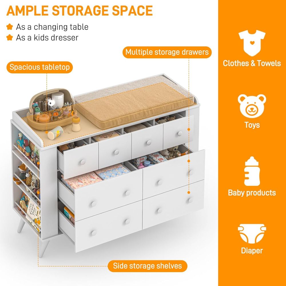 Children's 8-Drawer Dresser, N - đánh giá và giá Drawer Dresser White