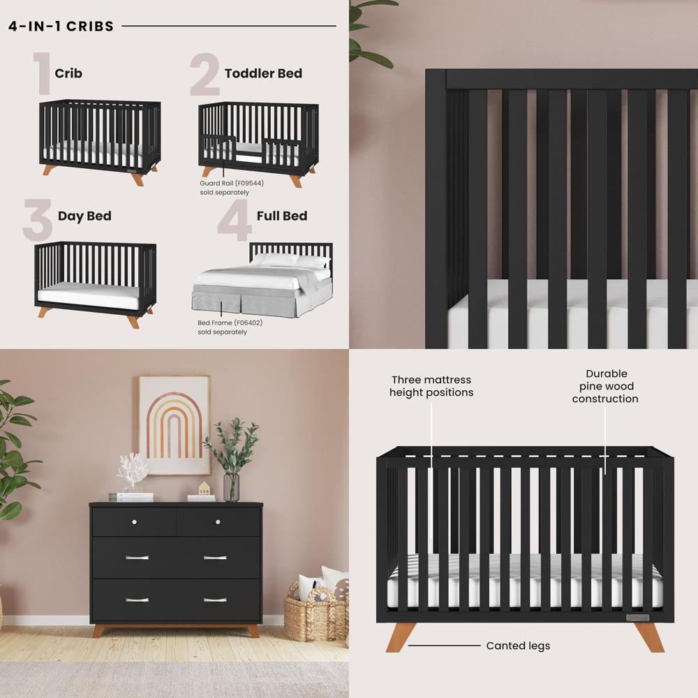 4-in-1 Convertible Crib and 3- - đánh giá và giá Convertible Crib Set