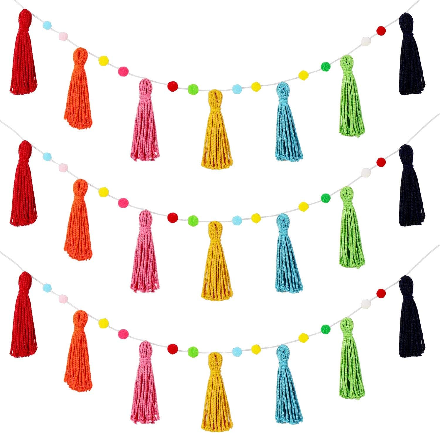 3 Pcs Colorful Rainbow Boho Ta - đánh giá và giá Baby Nursery Fabric