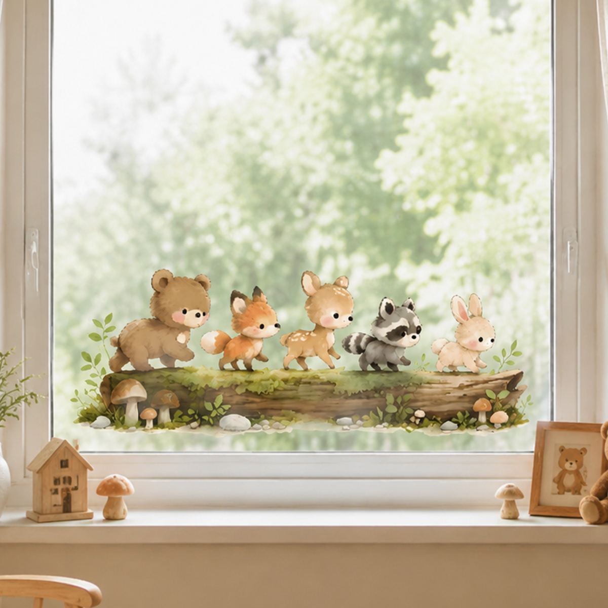 Nursery Forest Animals Window  - đánh giá và giá Baby Nursery Home