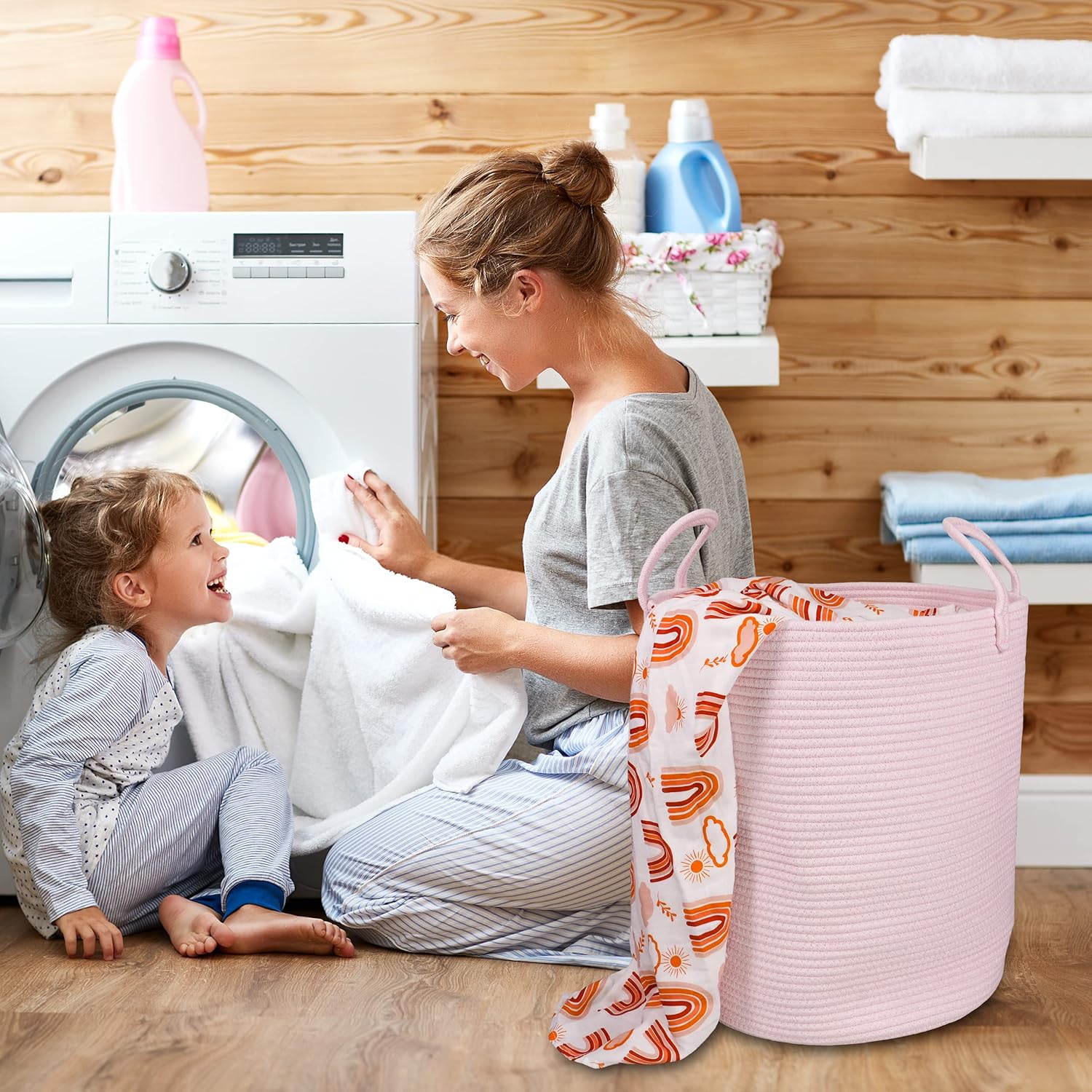 Large Cotton Rope Laundry Bask - đánh giá và giá Baby Nursery Images Free