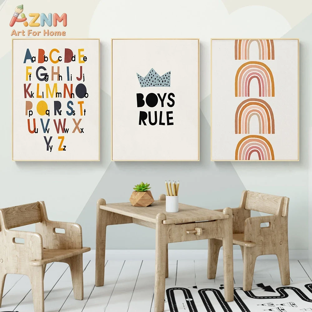 Rainbow Alphabet Poster Educat - đánh giá và giá Baby Nursery Fabric
