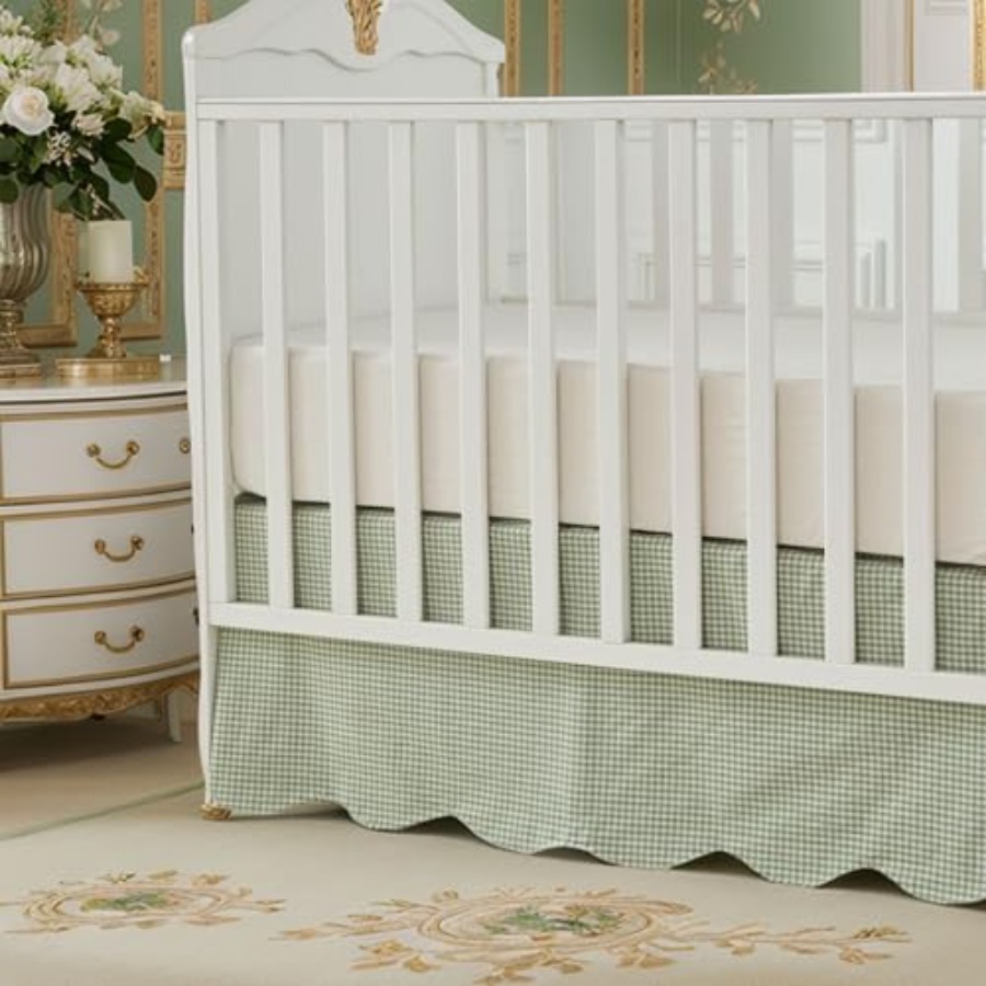 Scallop Edge Cotton Crib Skirt - đánh giá và giá Baby Nursery Gender Neutral