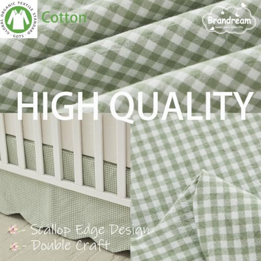 Scallop Edge Cotton Crib Skirt - đánh giá và giá Baby Nursery Gender Neutral