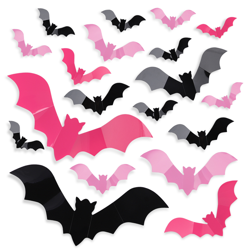 24/48Pcs Halloween Pink Bats W - đánh giá và giá Baby Nursery Wall Decals