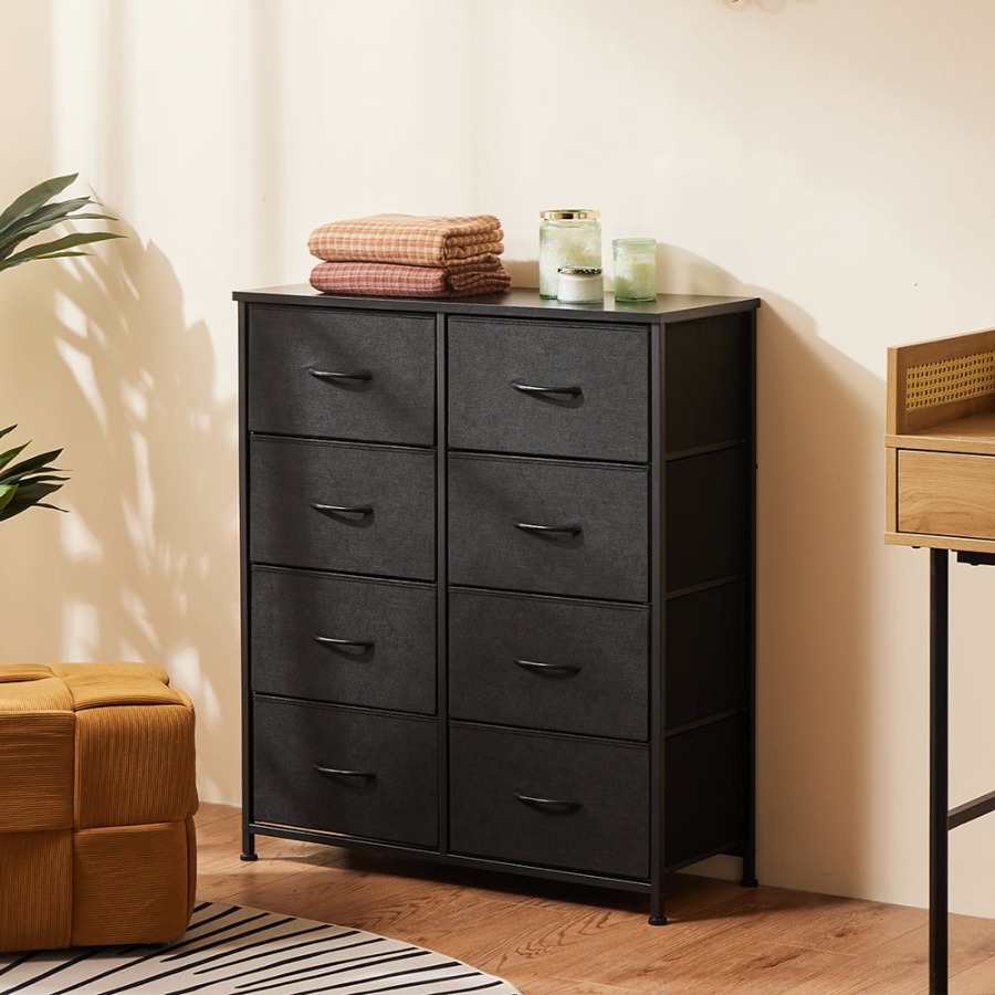 Chest of Dressers with 8 Fabri - đánh giá và giá Drawer Dresser White