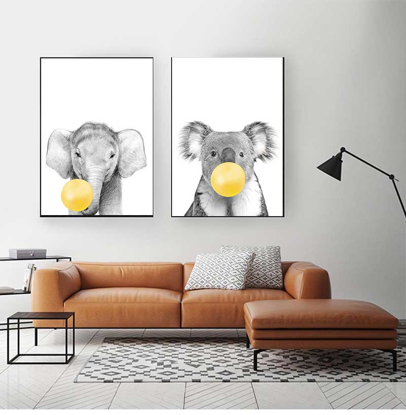 1pc frameless Canvas Painting  - đánh giá và giá Baby Nursery Yellow Walls