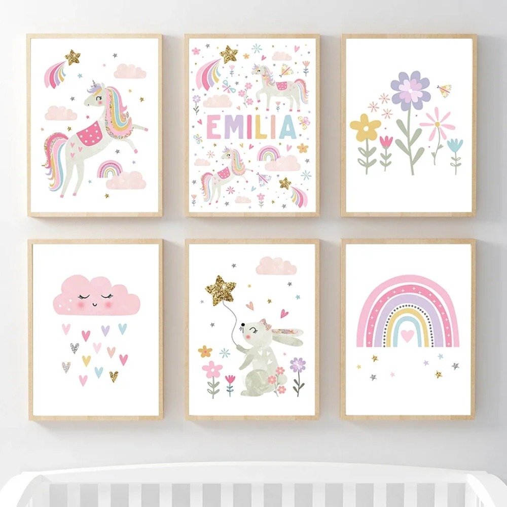 Pink Unicorn Rabbit Rainbow Cl - đánh giá và giá Baby Nursery Fabric
